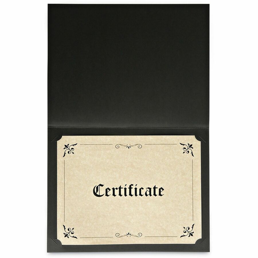 Universal Letter, A4 Certificate Holder - 8" x 10" , 8" x 10" , 8" x 10" - Paper - Black - 6 / Pack