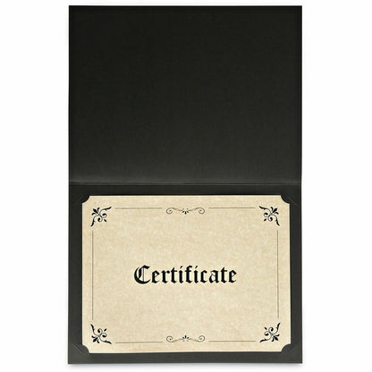 Universal Letter, A4 Certificate Holder - 8" x 10" , 8" x 10" , 8" x 10" - Paper - Black - 6 / Pack