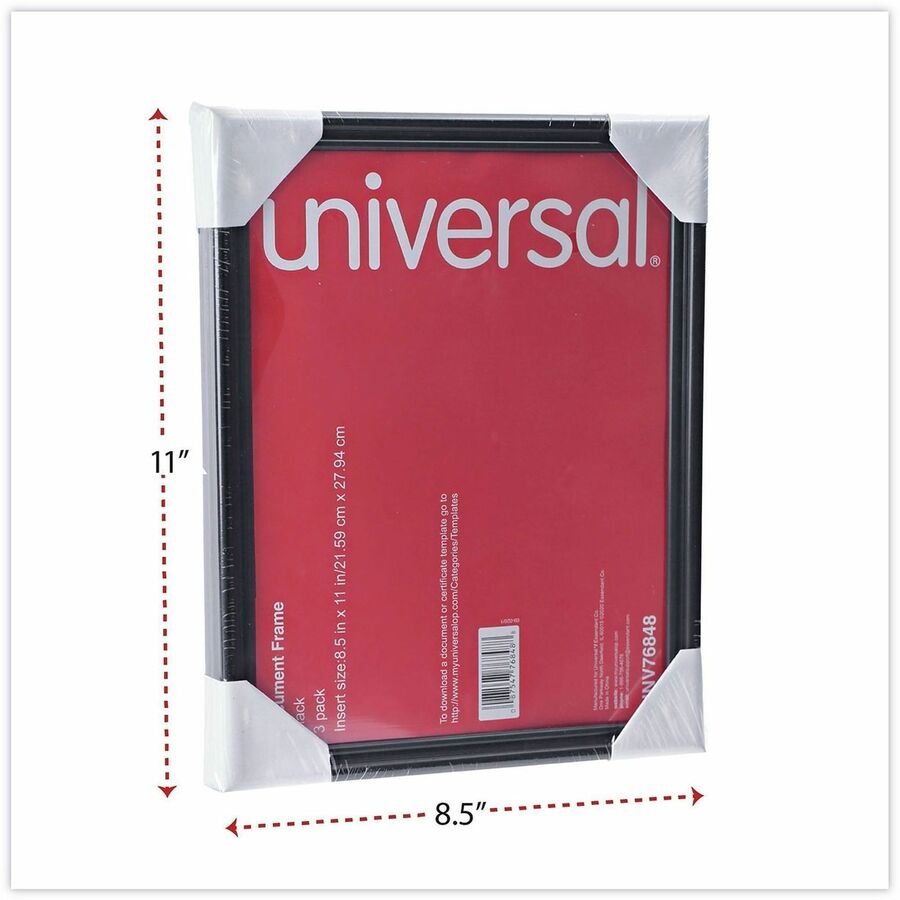 Universal Document Frame - 12" x 9.50" Frame Size - Holds 8.50" x 11" Insert - Rectangle - Vertical, Horizontal - Dust R