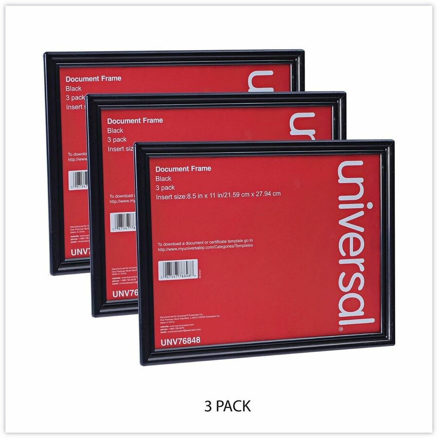 Universal Document Frame - 12" x 9.50" Frame Size - Holds 8.50" x 11" Insert - Rectangle - Vertical, Horizontal - Dust R