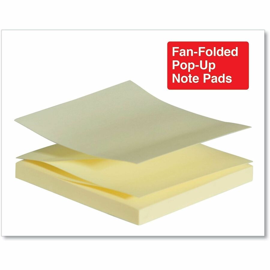 Universal Notepad - 90 Sheets - Plain - 3" x 3" Sheet Size - Yellow Paper - Paper Cover - 24 / Pack