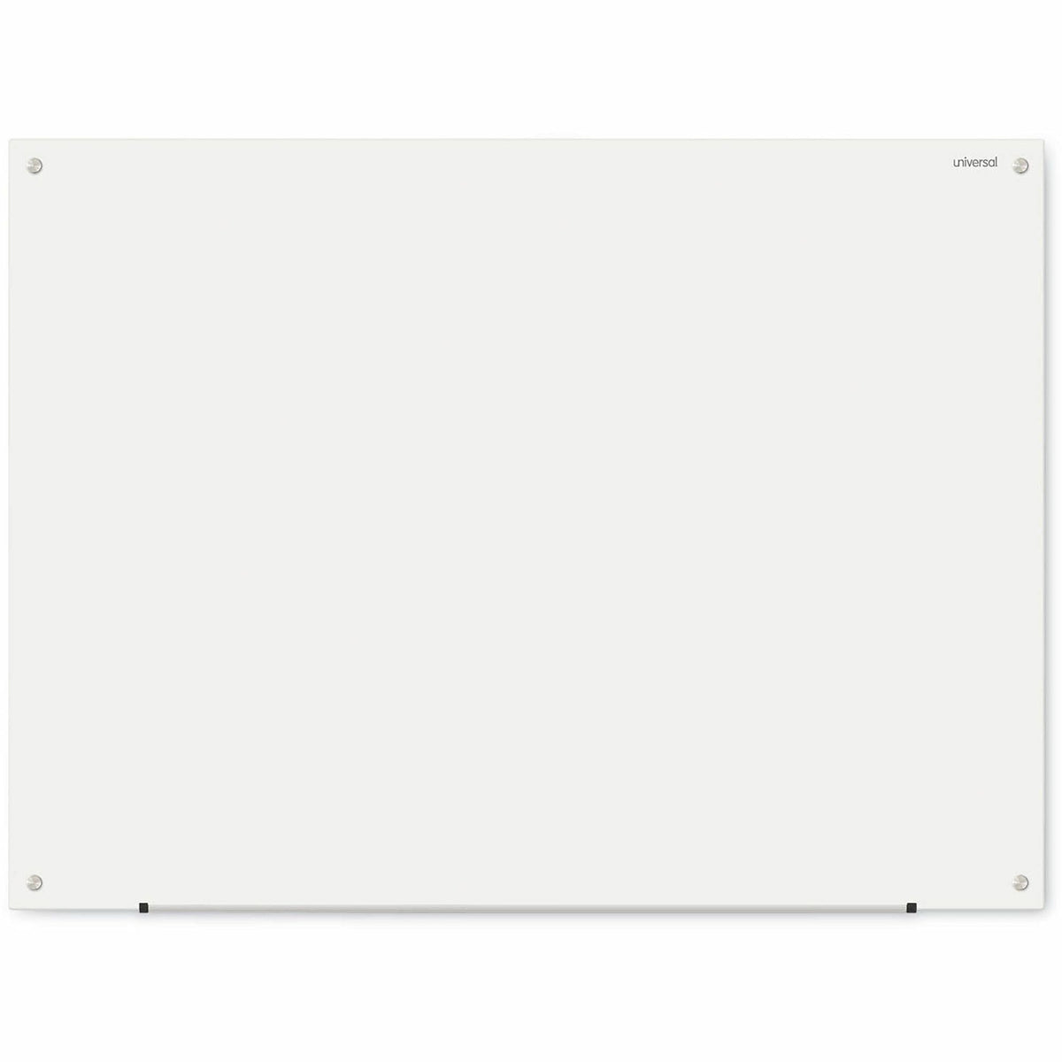 Universal Frameless Glass Marker Board, 48" x 36" , White Surface - 48" (4 ft) Width x 36" (3 ft) Height - White Glass S
