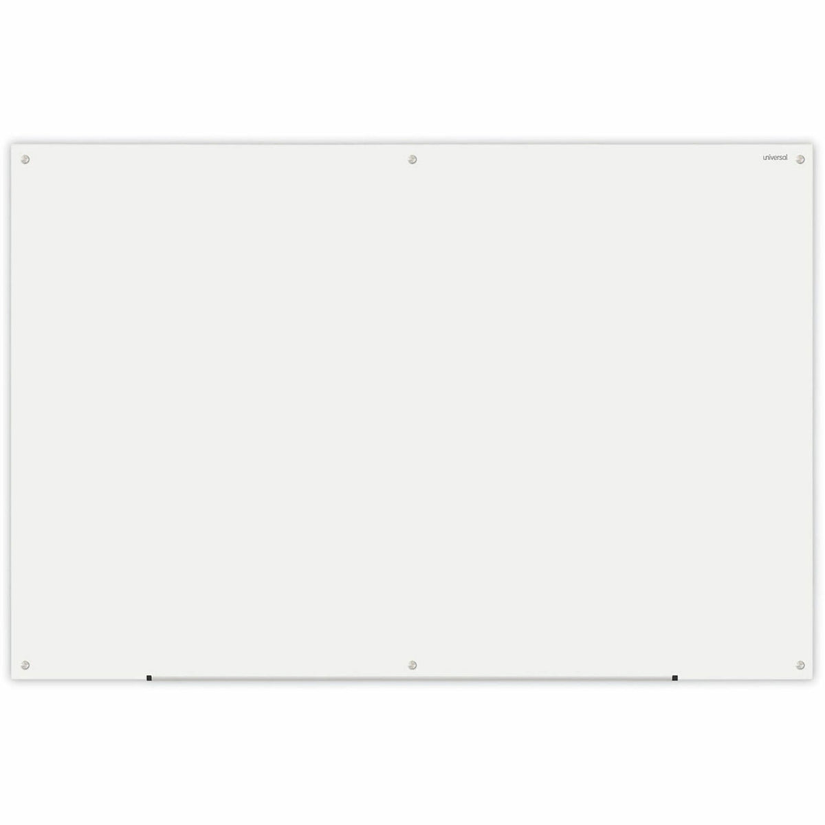 Universal Frameless Glass Marker Board, 72" x 48" , White Surface - 72" (6 ft) Width x 48" (4 ft) Height - White Glass S