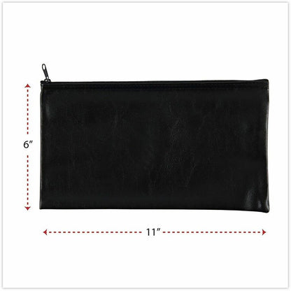 Universal Carrying Case (Wallet) Cash - Black - PU Leather Body - 6" Height x 11" Width - 2 / Pack