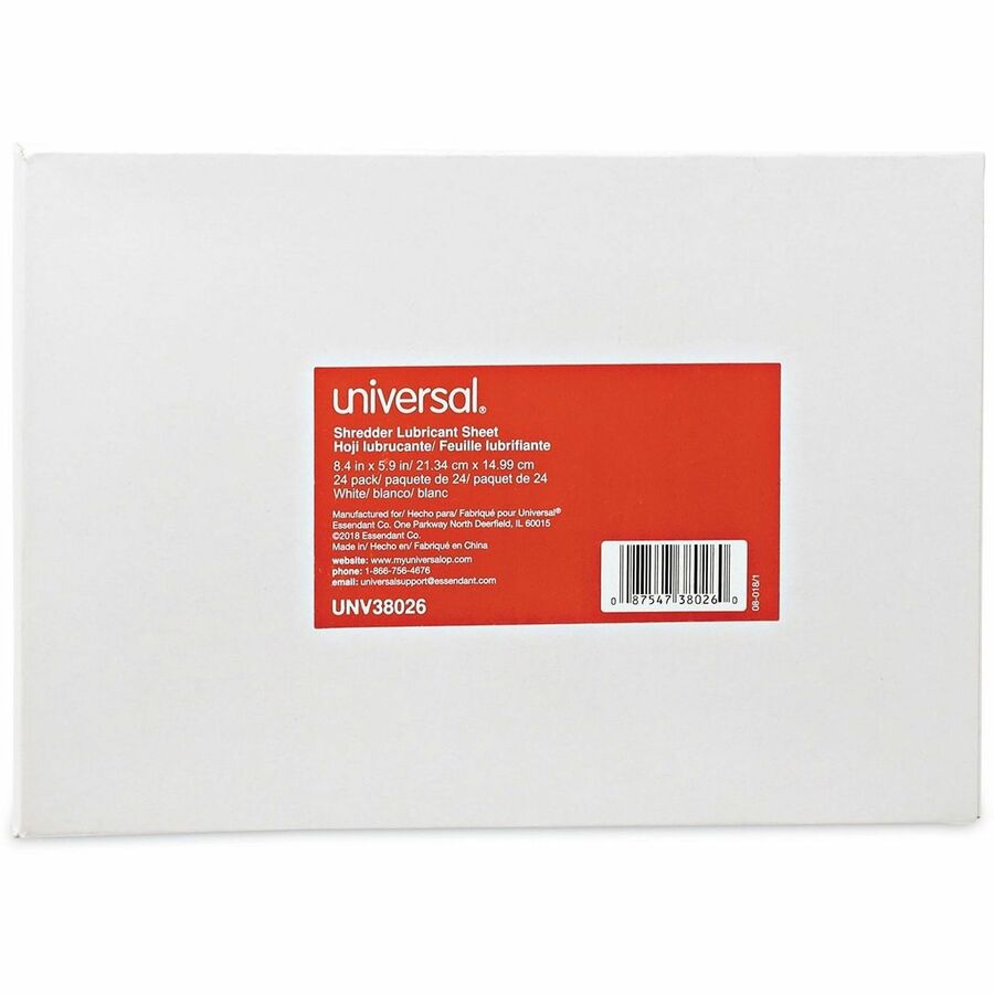 Universal Shredder Lubricant Sheet - Easy to Use, No-mess - White
