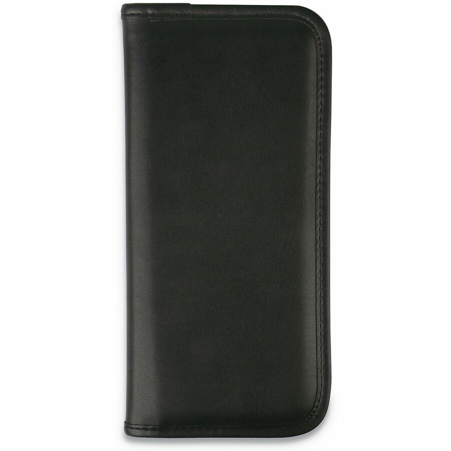 Universal Business Card Holder - Support 3.50" x 2" Media - 10.1" Height x 4.8" Width x 10.2" Depth - Vinyl - Black - 1 