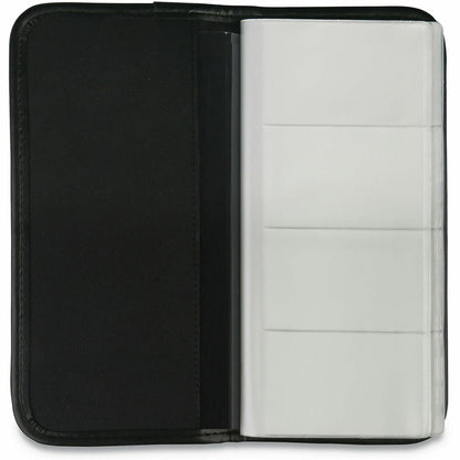 Universal Business Card Holder - Support 3.50" x 2" Media - 10.1" Height x 4.8" Width x 10.2" Depth - Vinyl - Black - 1 