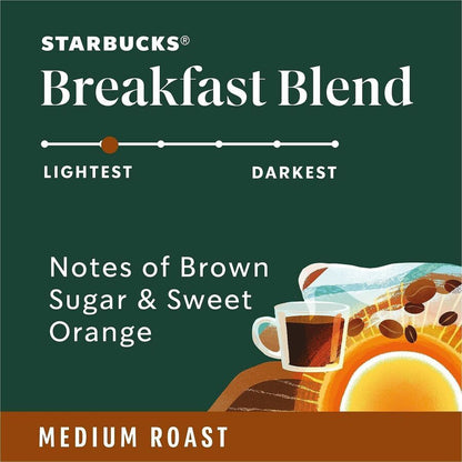 Starbucks K-Cup Breakfast Blend Coffee - Medium - K-Cup - Breakfast Blend - 24 / Box