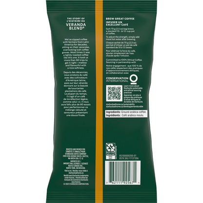 Starbucks Veranda Blend Coffee - Blonde - 2.5 oz - Veranda Blend - 18 / Box