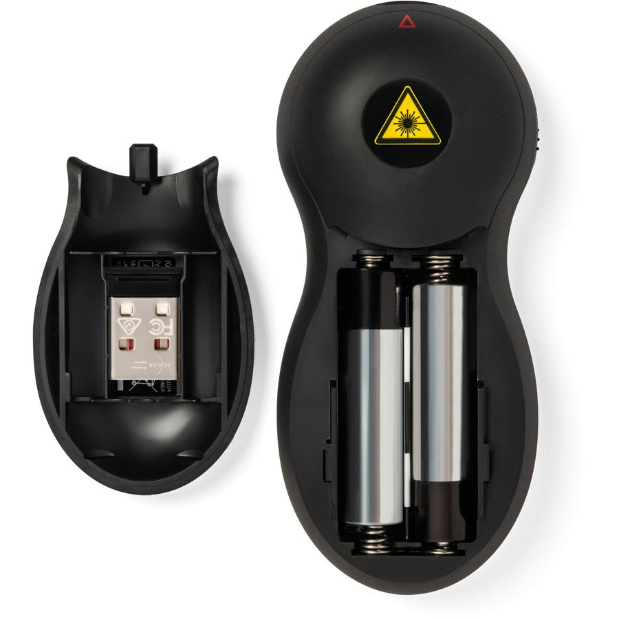 Kensington Wireless Presenter with Red Laser - Nano Receiver - Wireless - Radio Frequency - 2.40 GHz - Black - USB Type 