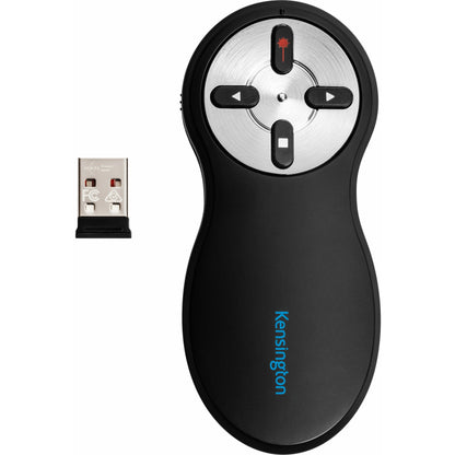 Kensington Wireless Presenter with Red Laser - Nano Receiver - Wireless - Radio Frequency - 2.40 GHz - Black - USB Type 