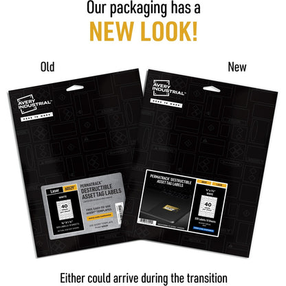 Avery® PermaTrack Destructible Asset Tag Labels, 3/4" x 1-1/2" , 320 Asset Tags - Waterproof - 3/4" Widthss x 1 1/2" Len