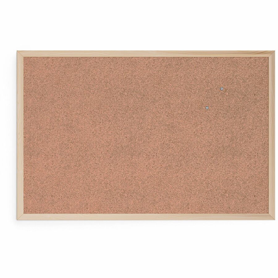 U Brands Cork Bulletin Board - 24" Board Height x 36" Board Width - Natural Cork Surface - 1 Each