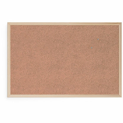 U Brands Cork Bulletin Board - 24" Board Height x 36" Board Width - Natural Cork Surface - 1 Each