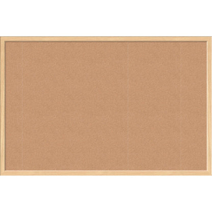 U Brands Cork Bulletin Board - 24" Board Height x 36" Board Width - Natural Cork Surface - 1 Each