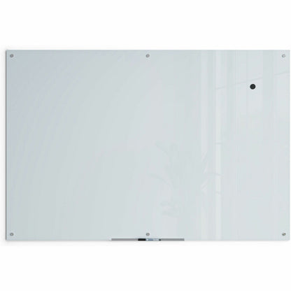 U Brands Magnetic Glass Frameless Dry-Erase Board - 72" (6 ft) Width x 48" (4 ft) Height - Frosted White Tempered Glass 