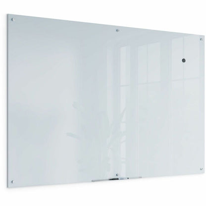 U Brands Magnetic Glass Frameless Dry-Erase Board - 72" (6 ft) Width x 48" (4 ft) Height - Frosted White Tempered Glass 