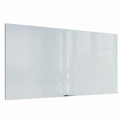 U Brands Floating Non-Magnetic Glass Frameless Dry-Erase Board - 72" (6 ft) Width x 36" (3 ft) Height - Frosted White Te