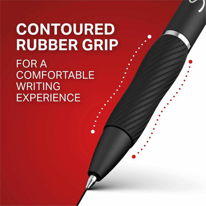 Sharpie S-Gel Gel Pen - 0.7 mm Medium Pen Point - Refillable - Retractable - Black Ink - Gel-based - Black Barrel - 36 /
