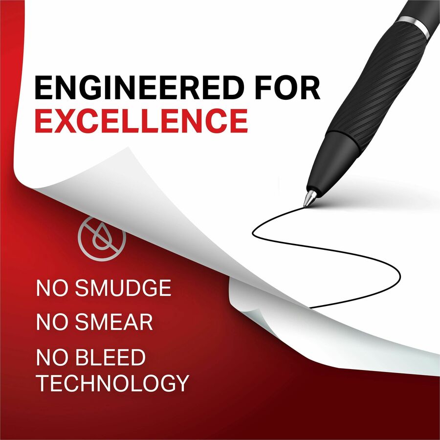 Sharpie S-Gel Gel Pen - 0.7 mm Medium Pen Point - Refillable - Retractable - Black Ink - Gel-based - Black Barrel - 36 /