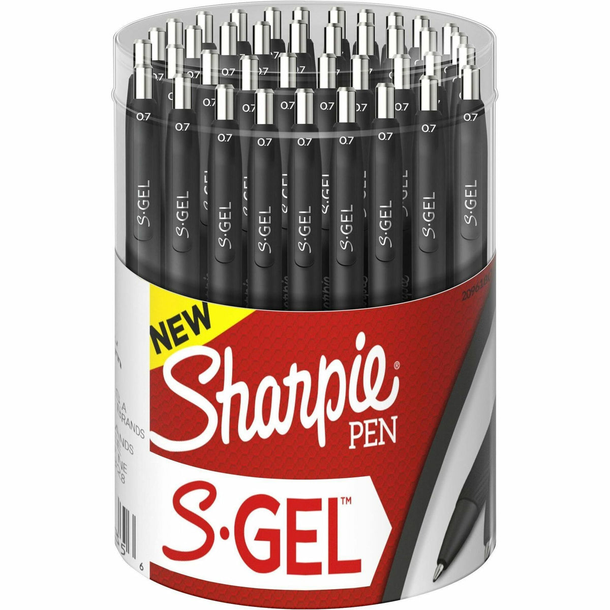 Sharpie S-Gel Gel Pen - 0.7 mm Medium Pen Point - Refillable - Retractable - Black Ink - Gel-based - Black Barrel - 36 /