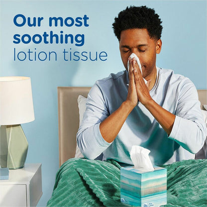 Puffs Plus Lotion Facial Tissue - 2 Ply - 8.20" Width x 8.40" Length - White - 124/Box - 6 / Pack