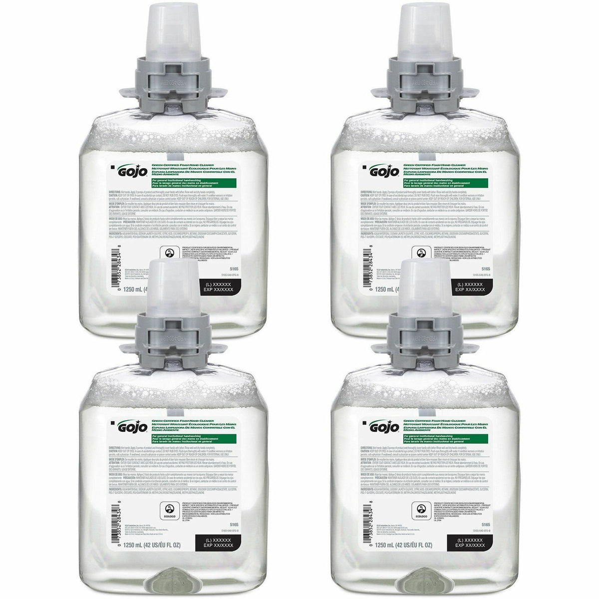 Gojo® FMX-12 Refill Green Certified Foam Hand Soap - 1.32 quart - Hand - Clear - 4 / Carton