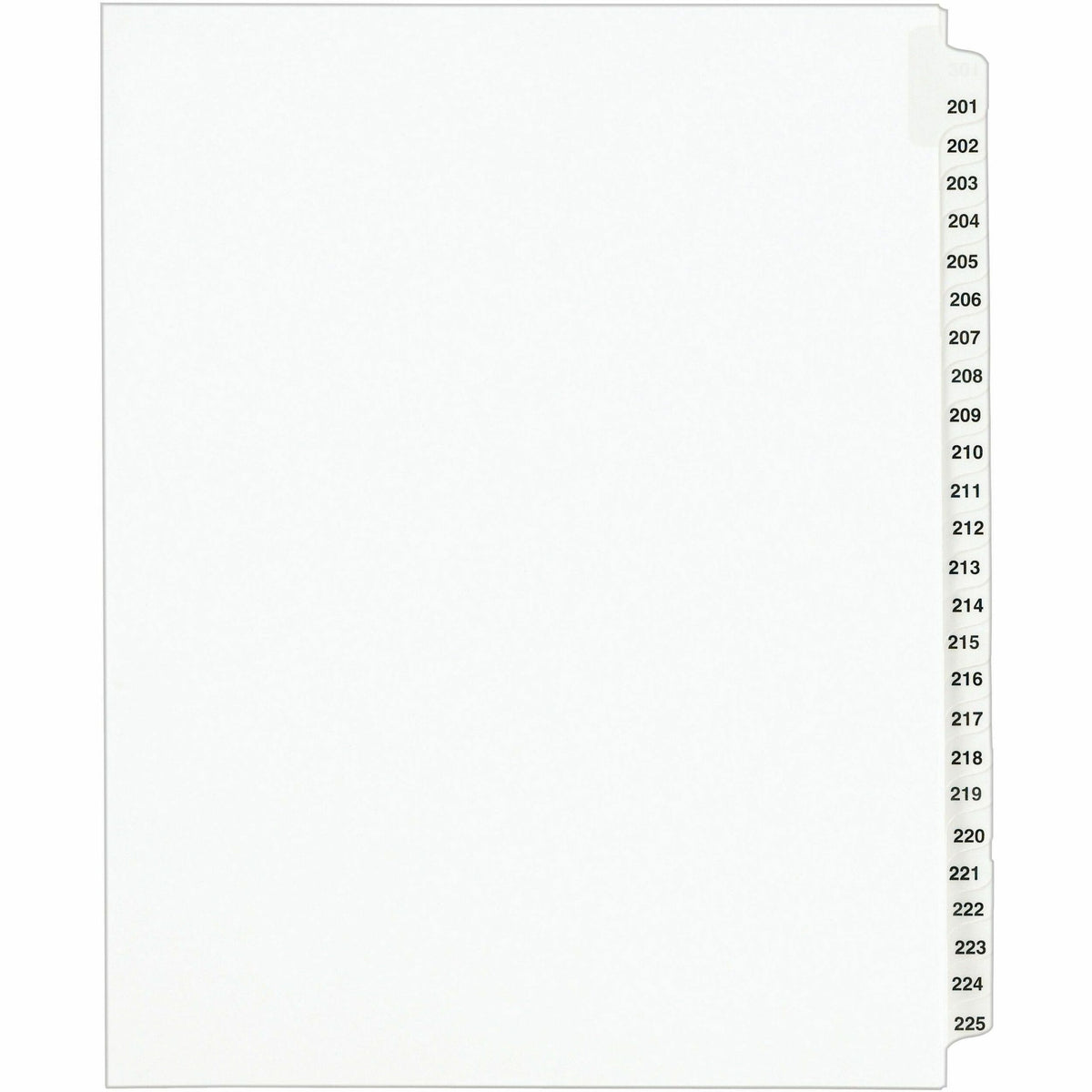 Avery® Standard Collated Legal Dividers - 25 x Divider(s) - 25 Printed Side Tab(s) - Digit - 201-225 - 25 Tab(s)/Set - 1