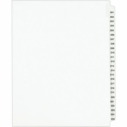 Avery® Standard Collated Legal Dividers - 25 x Divider(s) - 25 Printed Side Tab(s) - Digit - 201-225 - 25 Tab(s)/Set - 1