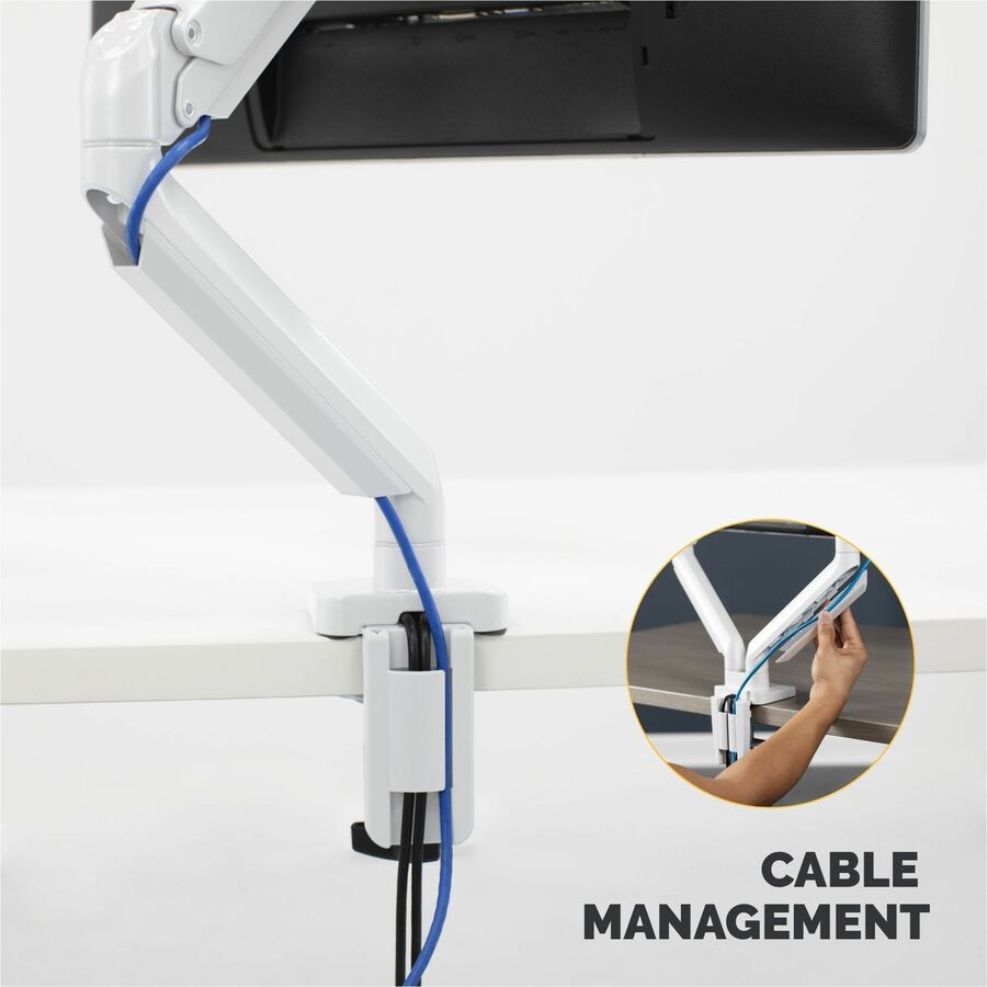 Fellowes Platinum Mounting Arm for Monitor - White - Height Adjustable - 1 Display(s) Supported - 32" to 40" Screen Supp
