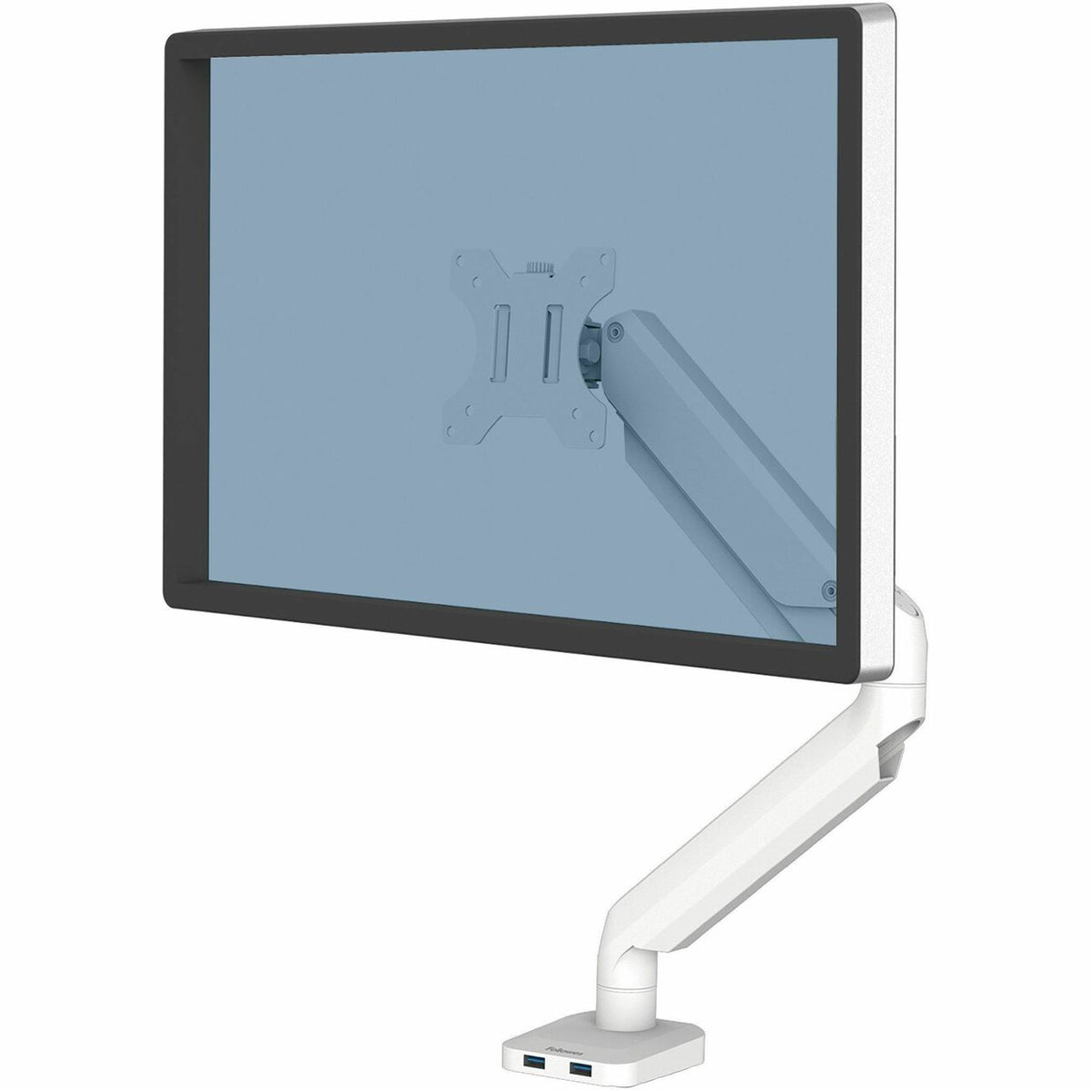 Fellowes Platinum Mounting Arm for Monitor - White - Height Adjustable - 1 Display(s) Supported - 32" to 40" Screen Supp