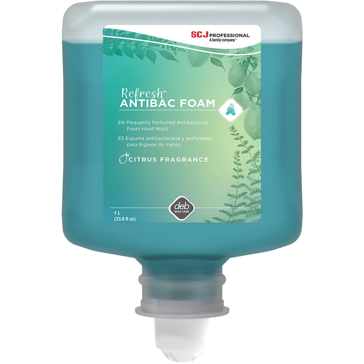 SC Johnson Refresh Foam Hand Soap - 1.06 quart - Bacteria Remover - Hand - Moisturizing - Antibacterial - Green - Non-dr
