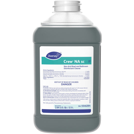 Diversey Non-acid Restroom Disinfectant - 84.5 fl oz (2.6 quart) - Floral Scent - Disinfectant, Deodorize - Blue - 2 / C