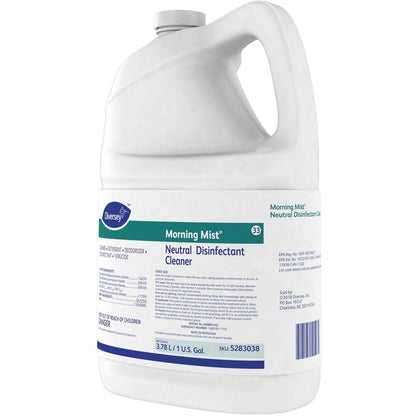 Diversey Morning Mist Neutral Disinfectant - Ready-To-Use - 128 fl oz (4 quart) - Neutral Scent - Deodorize - Blue - 4 /