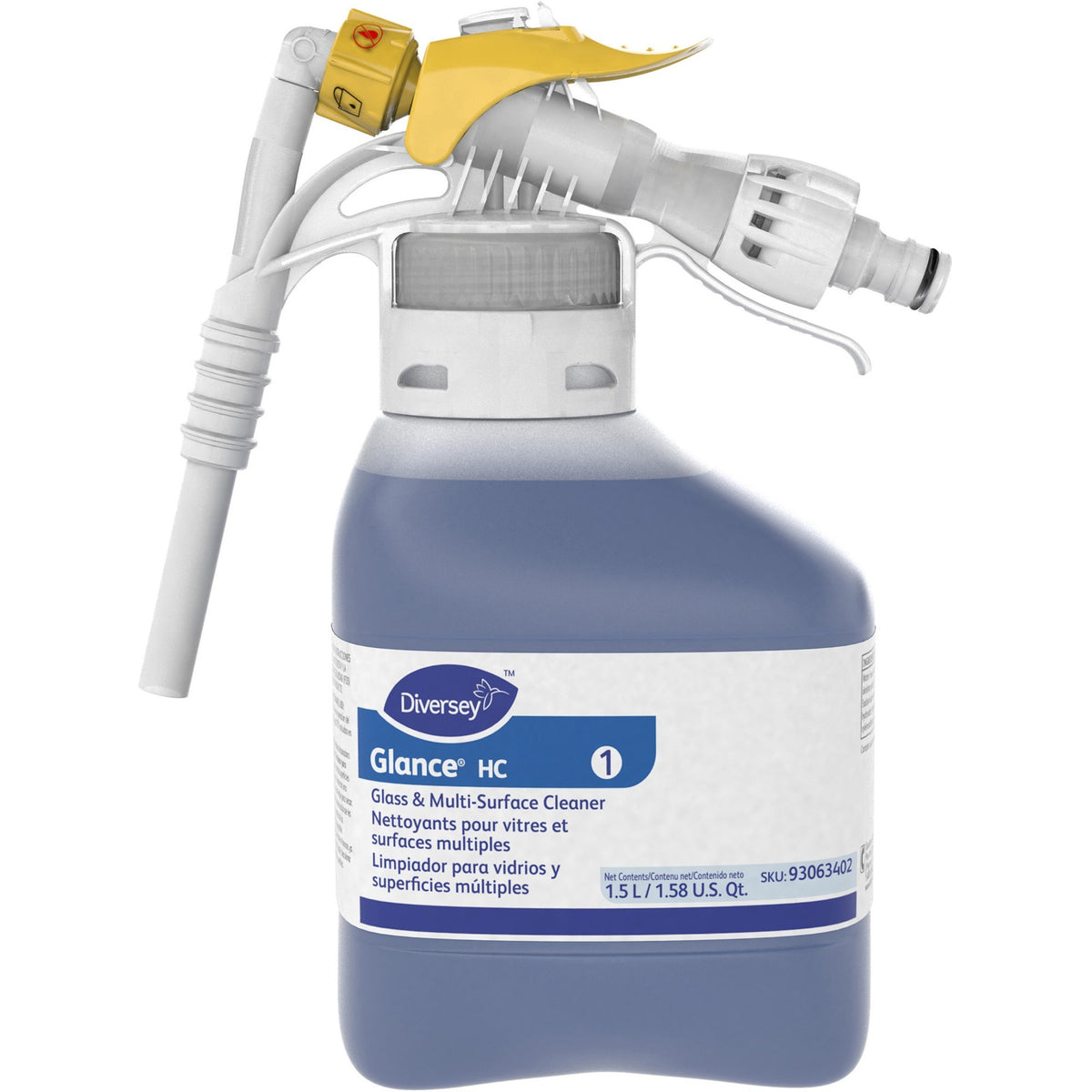 Diversey Glance HC Glass/MultiSurface Cleaner - Ready-To-Use/Concentrate - 50.7 fl oz (1.6 quart) - Ammonia Scent - 2 / 