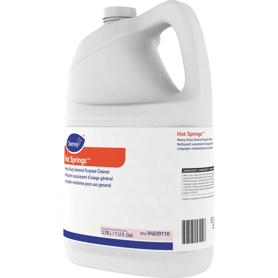 Diversey Hot Springs Heavy-Duty Cleaner - 128 fl oz (4 quart) - Citrus Scent - Caustic-free, Solvent-free, Phosphate-fre