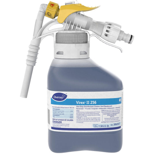 Diversey Virex II 1-Step Disinfectant Cleaner - Concentrate - 50.7 fl oz (1.6 quart) - Minty Scent - Deodorant, Non-poro