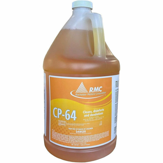 RMC CP-64 Hospital Disinfectant - Concentrate - 128 fl oz (4 quart) - Fresh Lemon Scent - Deodorize - Yellow - 1 Each