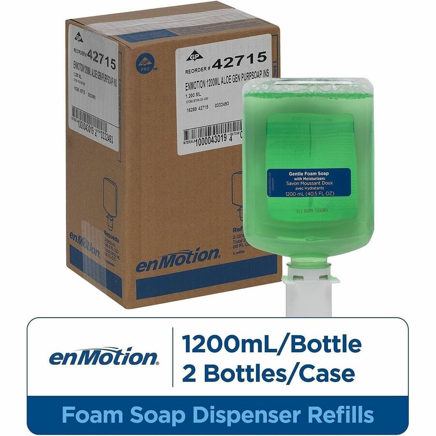 enMotion Gentle Foam Soap Refills - Tranquil Aloe Scent - 1.27 quart - Touchless Dispenser - Hand, Skin - Moisturizing -