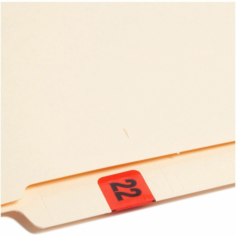 Smead ETYJ Color-Coded Year Labels - 2022 - x 1 1/2" Width x 3/4" Length - Rectangle - Red - Laminated - 500 / Roll