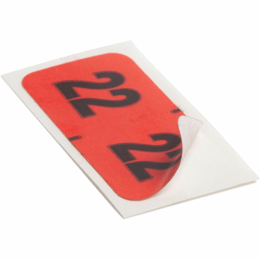 Smead ETYJ Color-Coded Year Labels - 2022 - x 1 1/2" Width x 3/4" Length - Rectangle - Red - Laminated - 500 / Roll