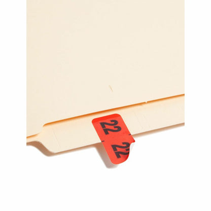 Smead ETYJ Color-Coded Year Labels - 2022 - x 1 1/2" Width x 3/4" Length - Rectangle - Red - Laminated - 500 / Roll