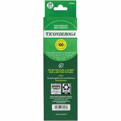 Ticonderoga No. 2 Pencils - Black Lead - #2 - Black Wood Barrel - 24 / Box