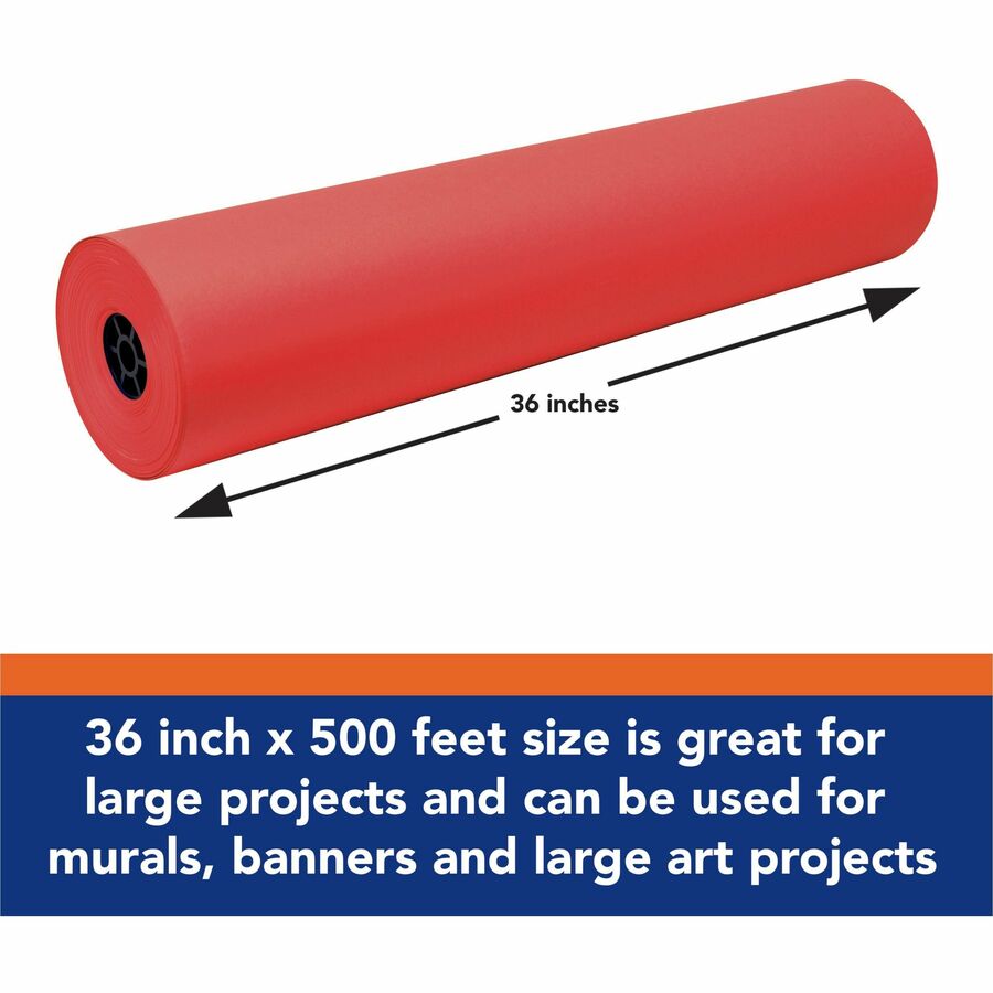 Tru-Ray Construction Paper Art Roll - Mural, Art Project, Banner - 36" Width x 500 ft Length - Festive Red - Sulphite - 