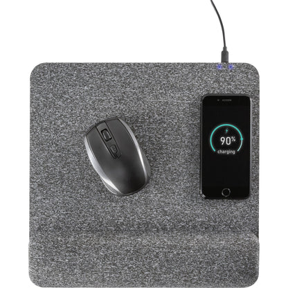 Allsop PowerTrack Plush Wireless Charging Mousepad - (32304) - 1.85" Height x 11.60" Width - Gray - Memory Foam - Mouse 