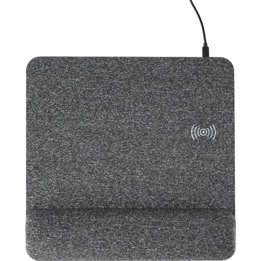 Allsop PowerTrack Plush Wireless Charging Mousepad - (32304) - 1.85" Height x 11.60" Width - Gray - Memory Foam - Mouse 