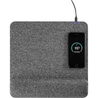 Allsop PowerTrack Plush Wireless Charging Mousepad - (32304) - 1.85" Height x 11.60" Width - Gray - Memory Foam - Mouse 