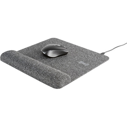 Allsop PowerTrack Plush Wireless Charging Mousepad - (32304) - 1.85" Height x 11.60" Width - Gray - Memory Foam - Mouse 