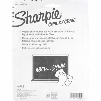 Sharpie Wet Erase Chalk Markers - Assorted Ink - Writing, Glass, Drawing - 1 Pack