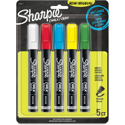 Sharpie Wet Erase Chalk Markers - Assorted Ink - Writing, Glass, Drawing - 1 Pack